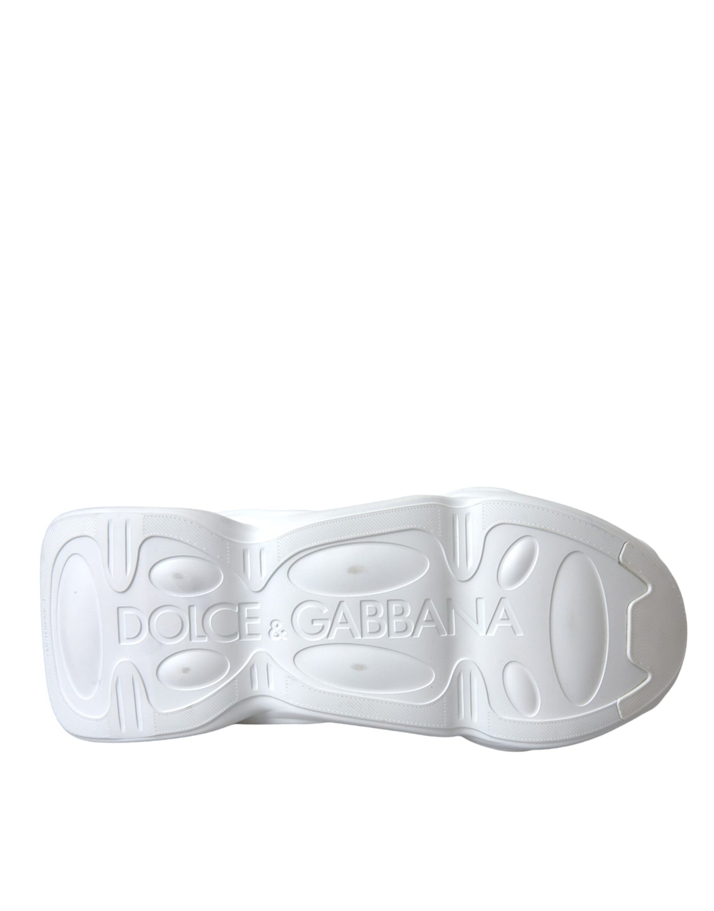 Dolce &amp; Gabbana witte gewatteerde stoffen lage sneakers met golvende bovenkant