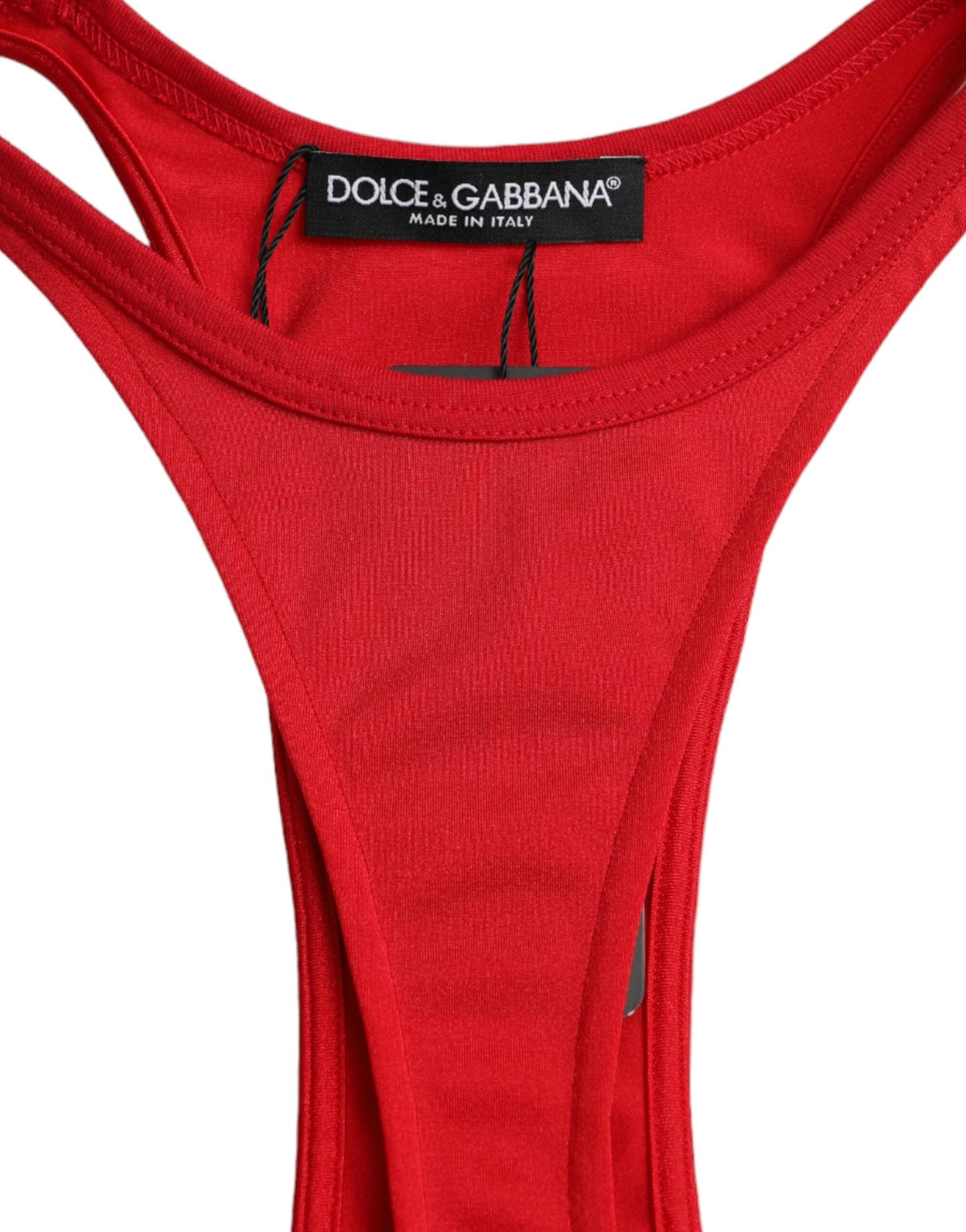 Robe fourreau moulante en nylon extensible rouge Dolce &amp; Gabbana