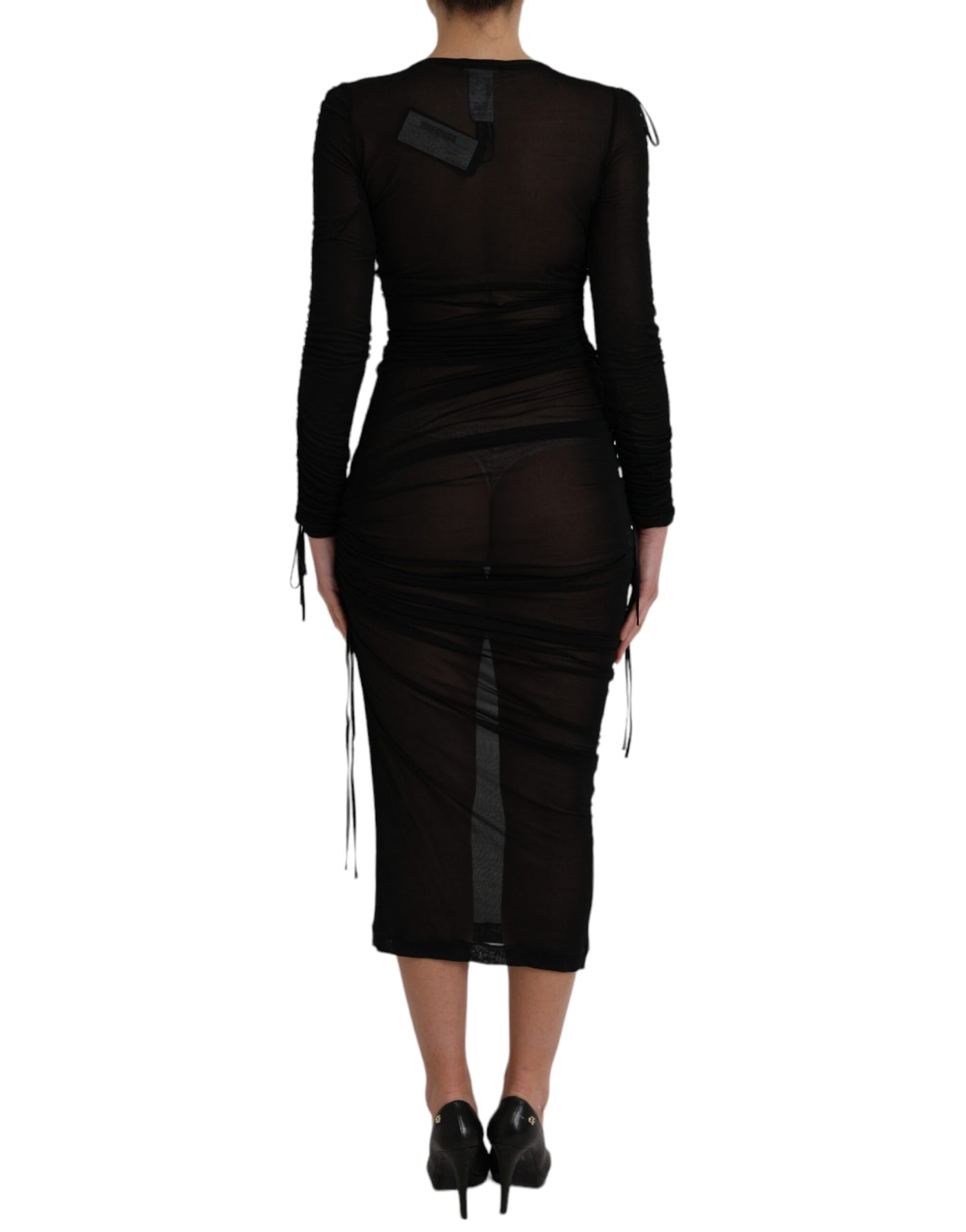 Robe fourreau mi-longue noire transparente Dolce &amp; Gabbana