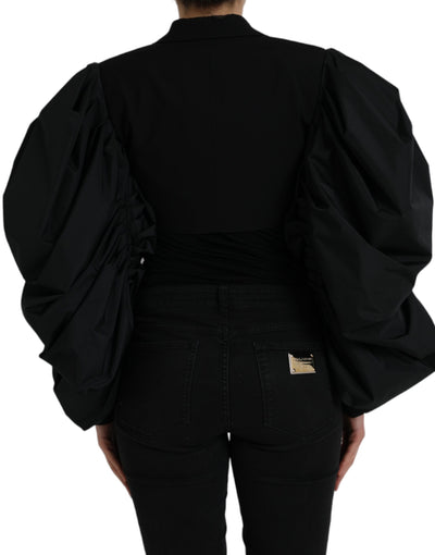 Veste courte à manches bouffantes en polyester noir Dolce &amp; Gabbana