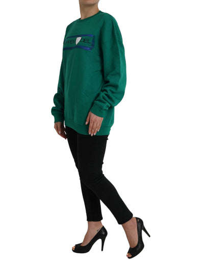Philippe Model Groene Katoenen Logo Print Lange Mouwen Trui