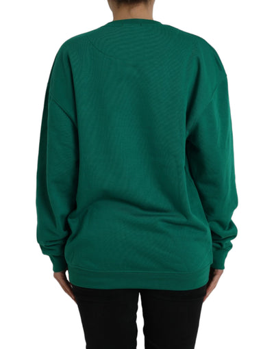Philippe Model Groene Katoenen Logo Print Lange Mouwen Trui
