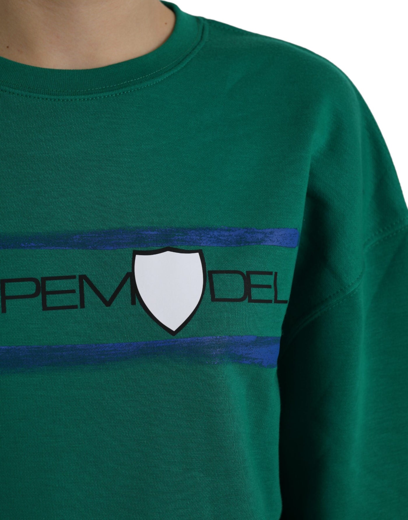 Philippe Model Groene Katoenen Logo Print Lange Mouwen Trui