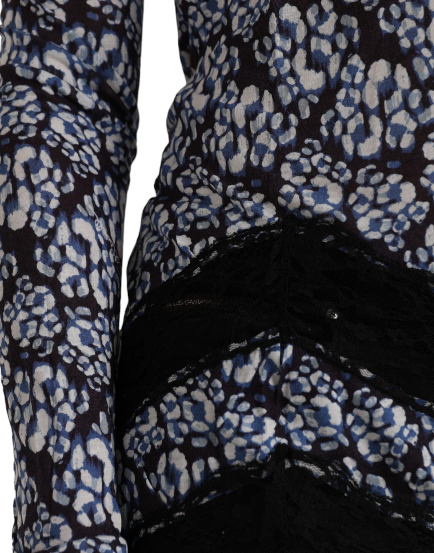 Chemisier à manches longues en dentelle florale bleue Just Cavalli