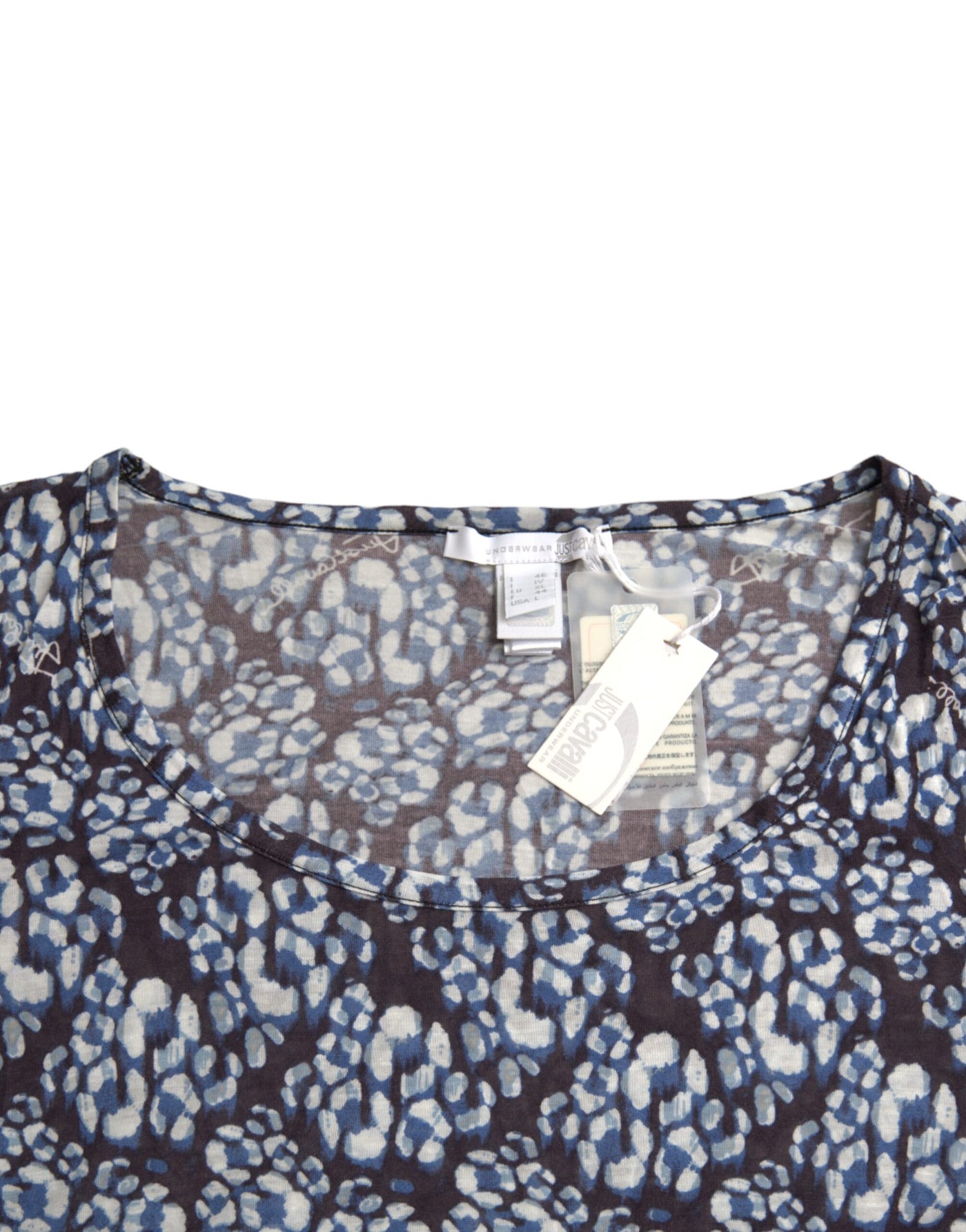 Chemisier à manches longues en dentelle florale bleue Just Cavalli