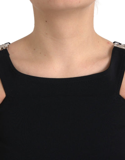 Débardeur court noir sans manches à col rond Dolce &amp; Gabbana
