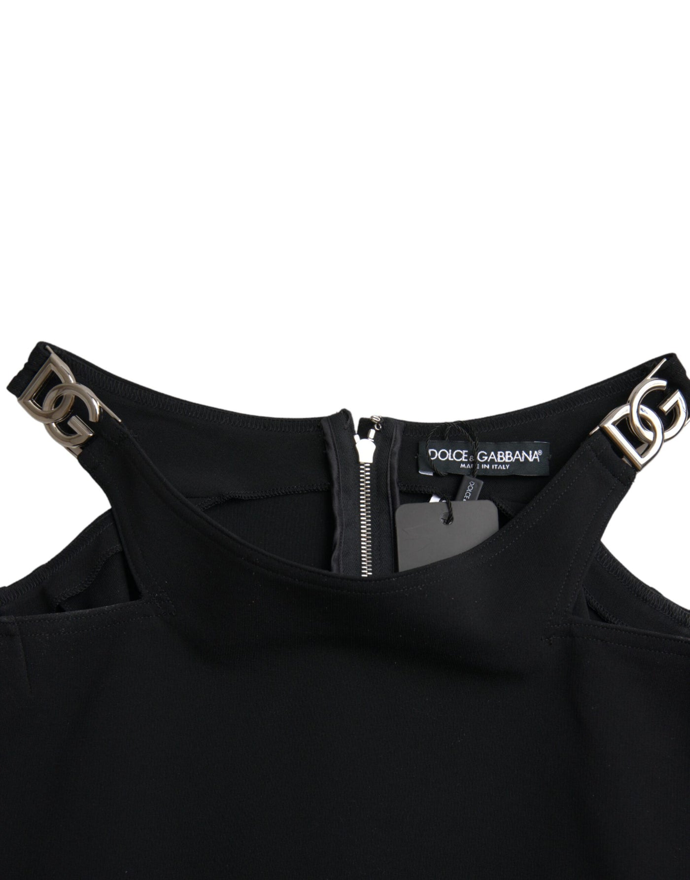 Débardeur court noir sans manches à col rond Dolce &amp; Gabbana