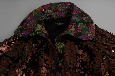 Dolce &amp; Gabbana Multicolor Pailletten Lange Jas Jaquard Jas