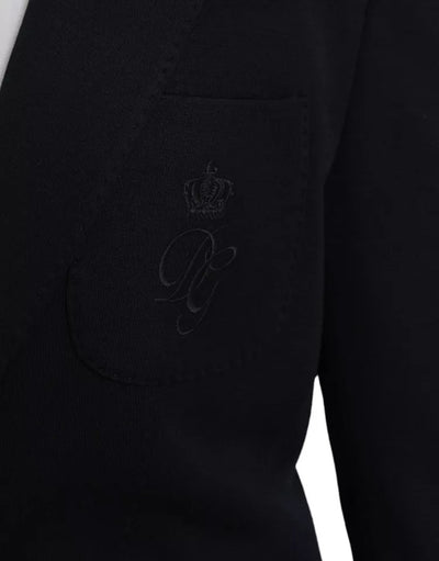 Blazer simple boutonnage en laine bleue Dolce &amp; Gabbana