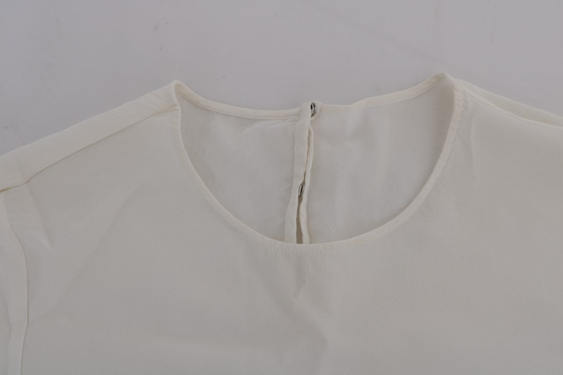 T-shirt chemisier en soie blanche Dolce &amp; Gabbana ITALIA IS LOVE