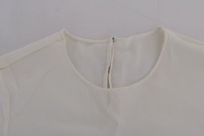 T-shirt chemisier en soie blanche Dolce &amp; Gabbana ITALIA IS LOVE