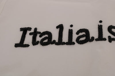 T-shirt chemisier en soie blanche Dolce &amp; Gabbana ITALIA IS LOVE