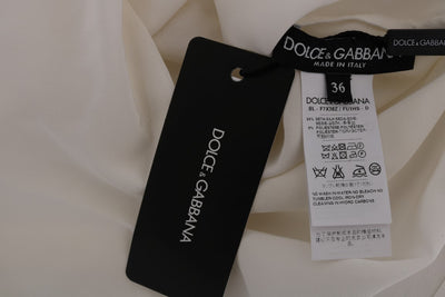 T-shirt chemisier en soie blanche Dolce &amp; Gabbana ITALIA IS LOVE