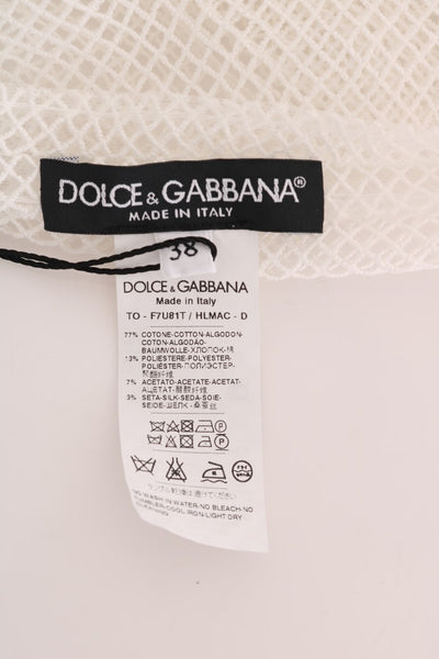 Débardeur transparent en filet blanc Dolce &amp; Gabbana