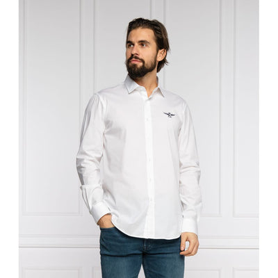 Chemise homme en coton blanc Aeronautica Militare
