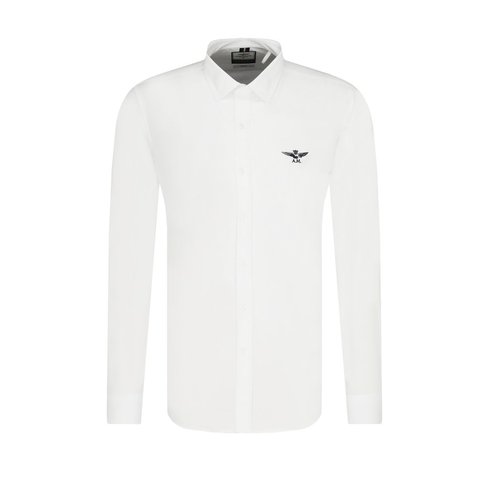Chemise homme en coton blanc Aeronautica Militare