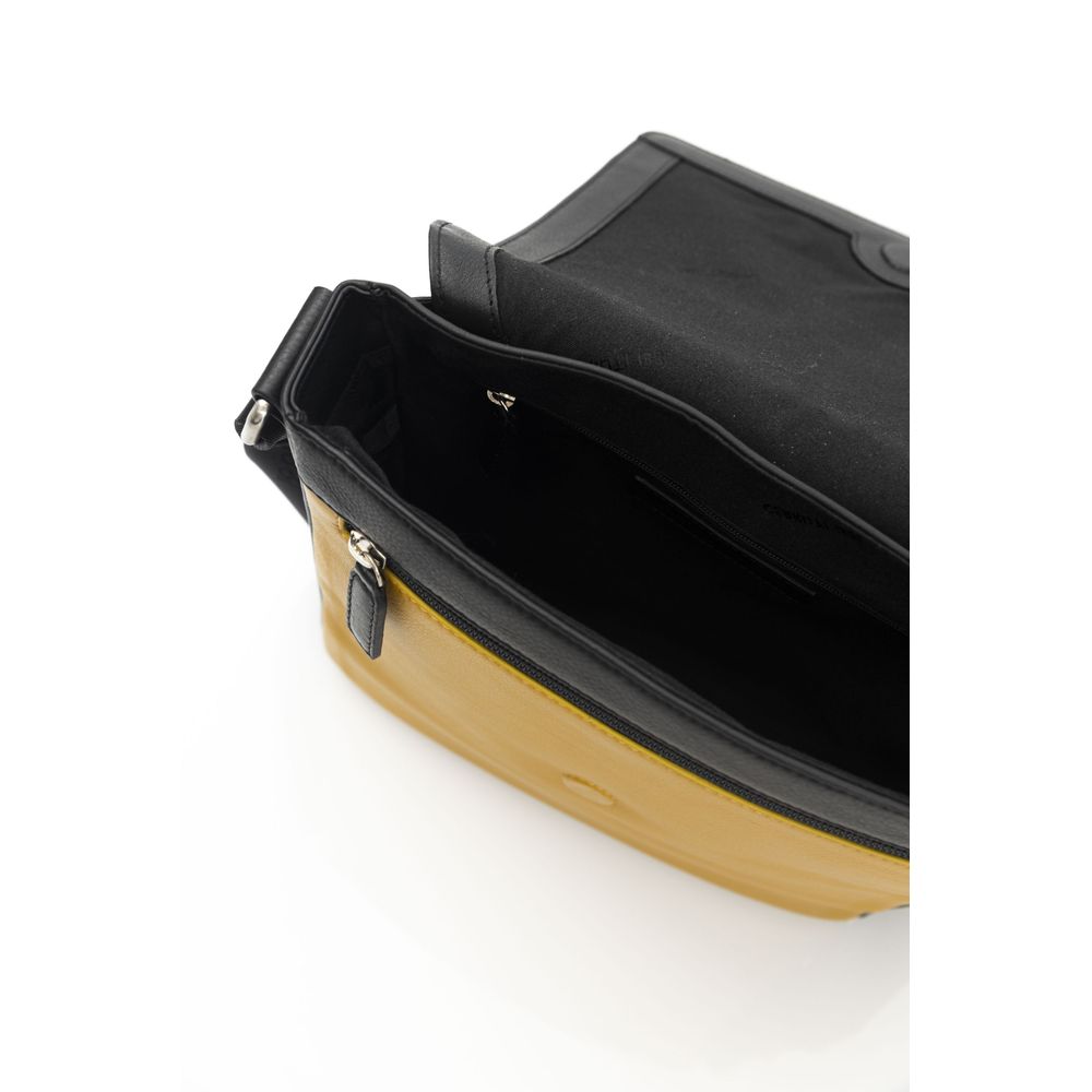 Cerruti 1881 Gele leren dames crossbodytas