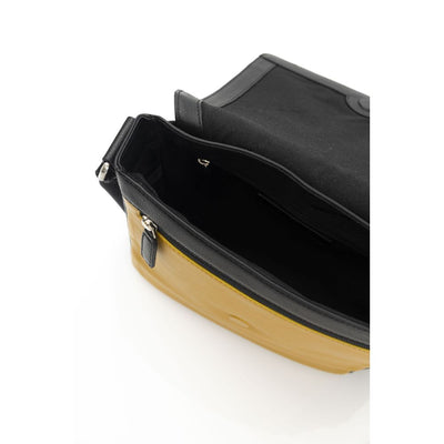 Cerruti 1881 Gele leren dames crossbodytas