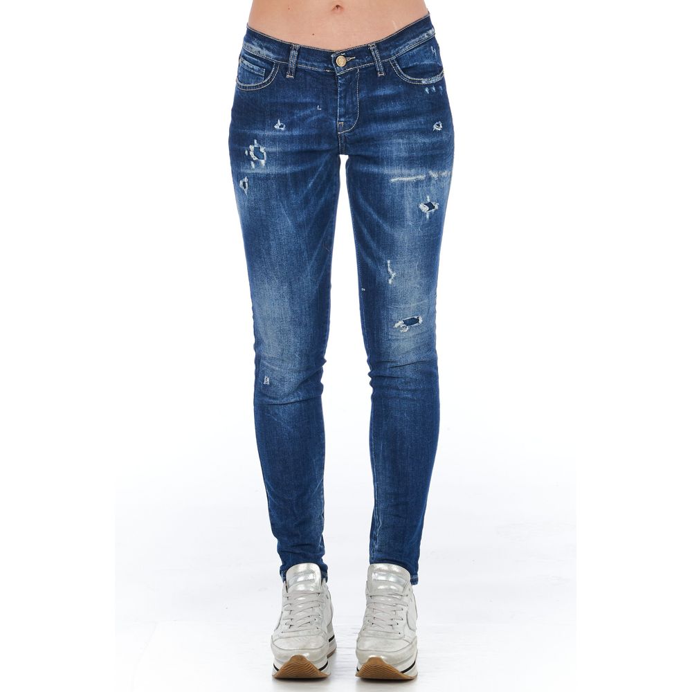 Frankie Morello Blauwe Katoenen Damesjeans