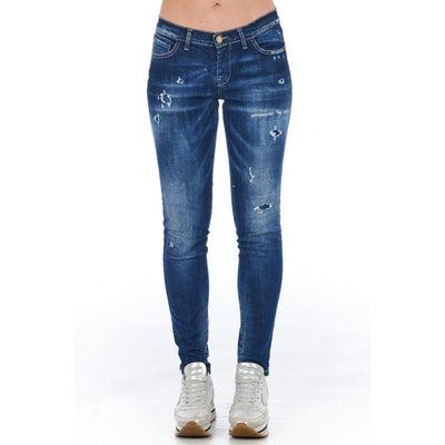 Frankie Morello Blauwe Katoenen Damesjeans