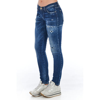Frankie Morello Blauwe Katoenen Damesjeans