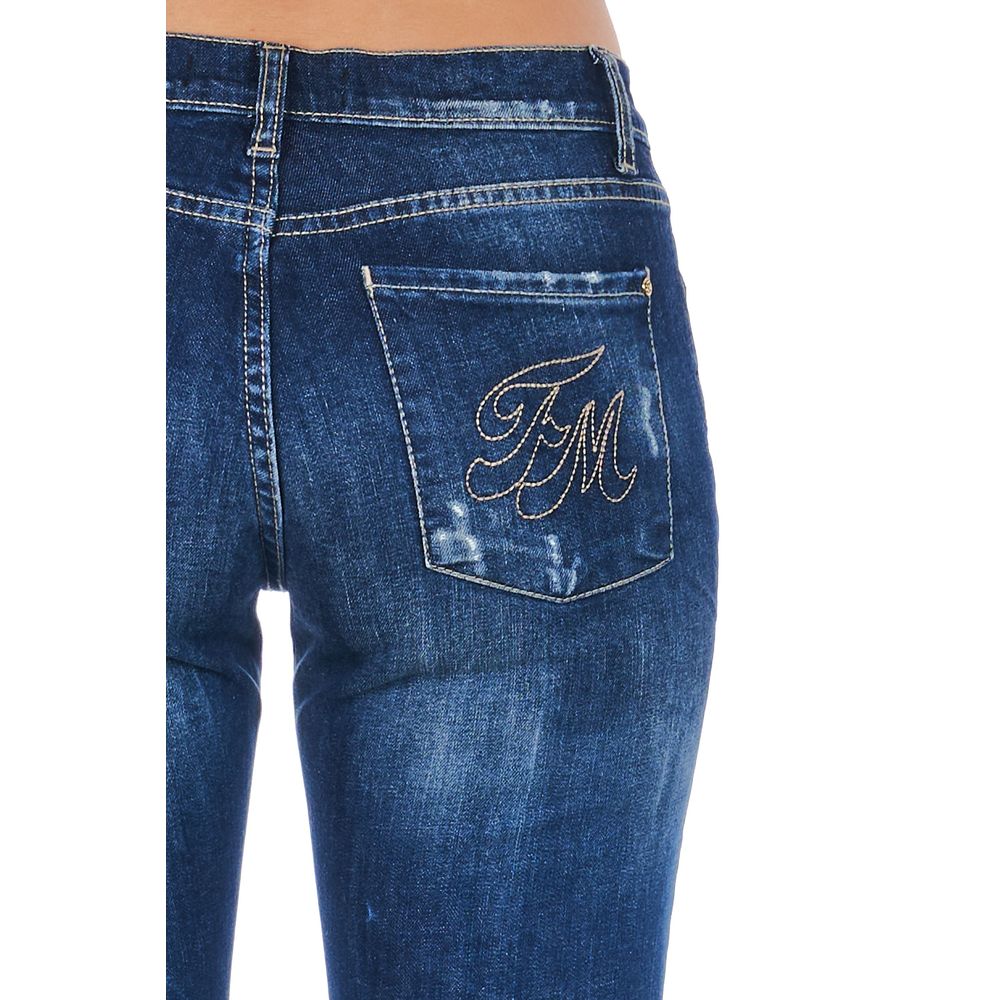 Frankie Morello Blauwe Katoenen Damesjeans