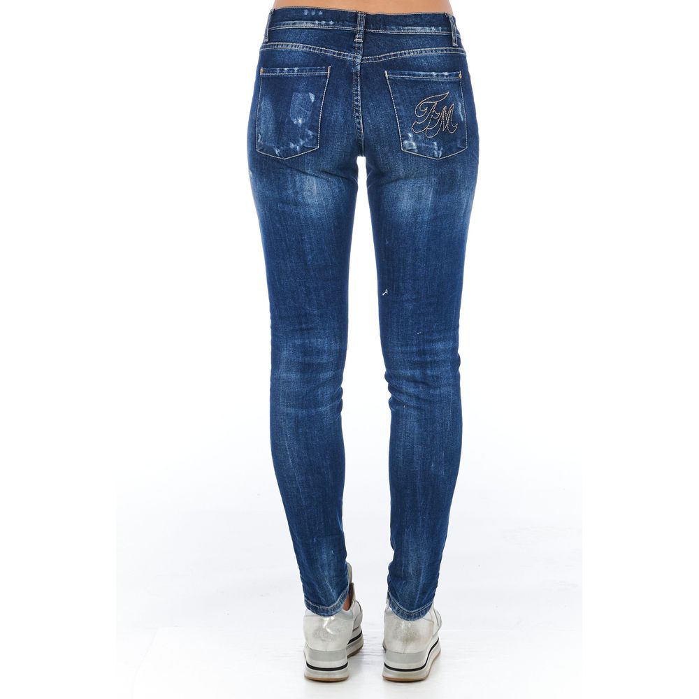 Frankie Morello Blauwe Katoenen Damesjeans