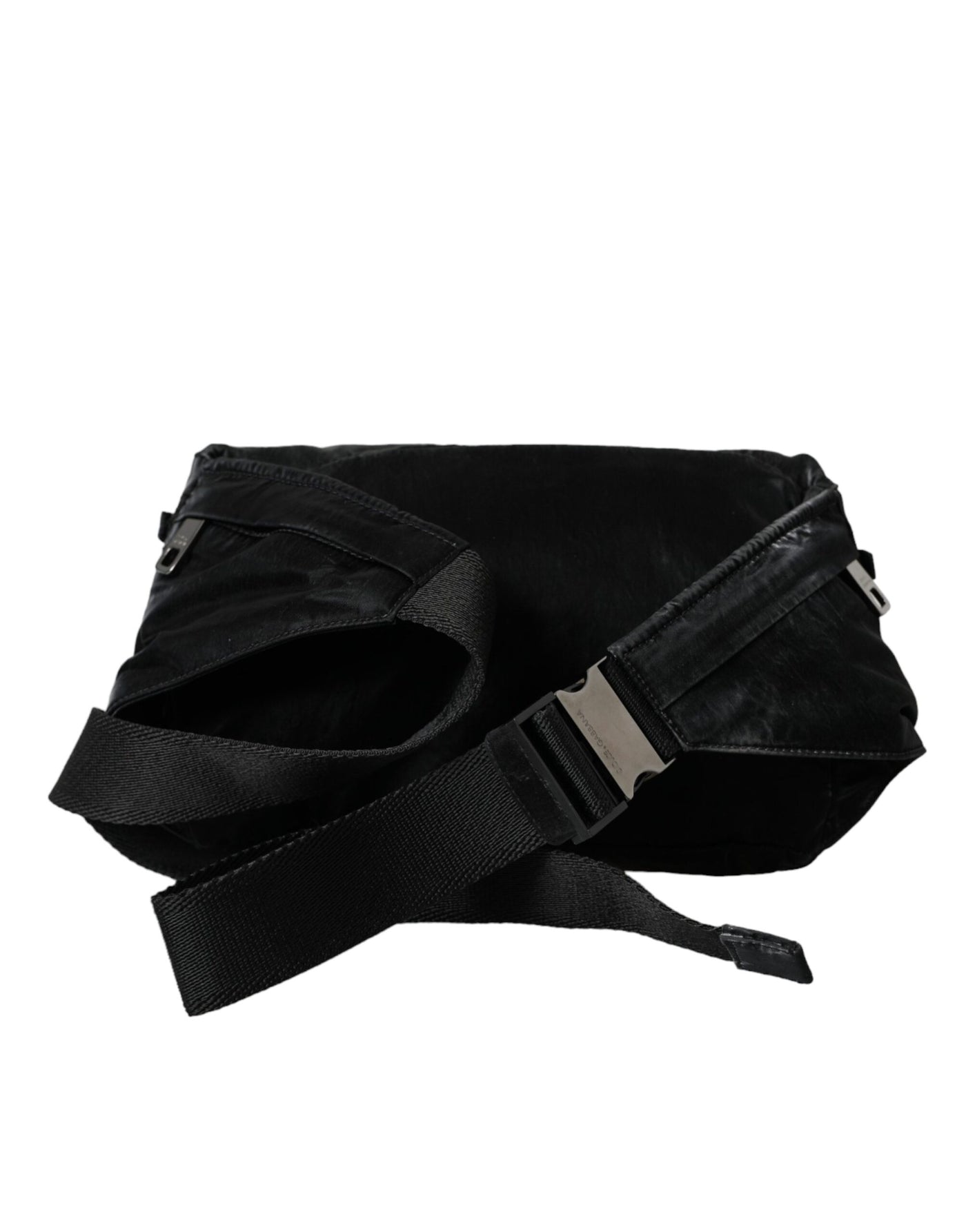 Sac banane Dolce &amp; Gabbana en nylon noir avec plaque logo