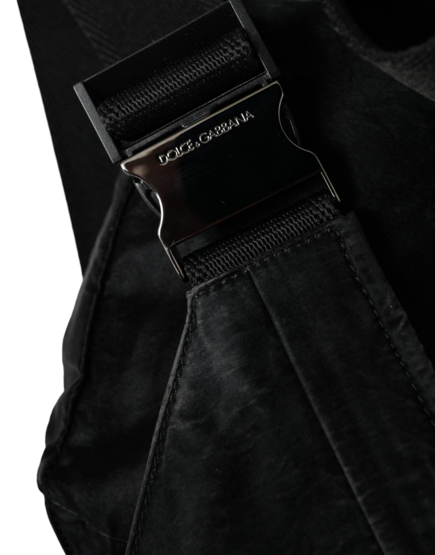 Sac banane Dolce &amp; Gabbana en nylon noir avec plaque logo