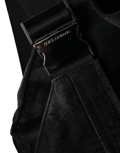 Sac banane Dolce &amp; Gabbana en nylon noir avec plaque logo