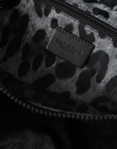 Sac banane Dolce &amp; Gabbana en nylon noir avec plaque logo