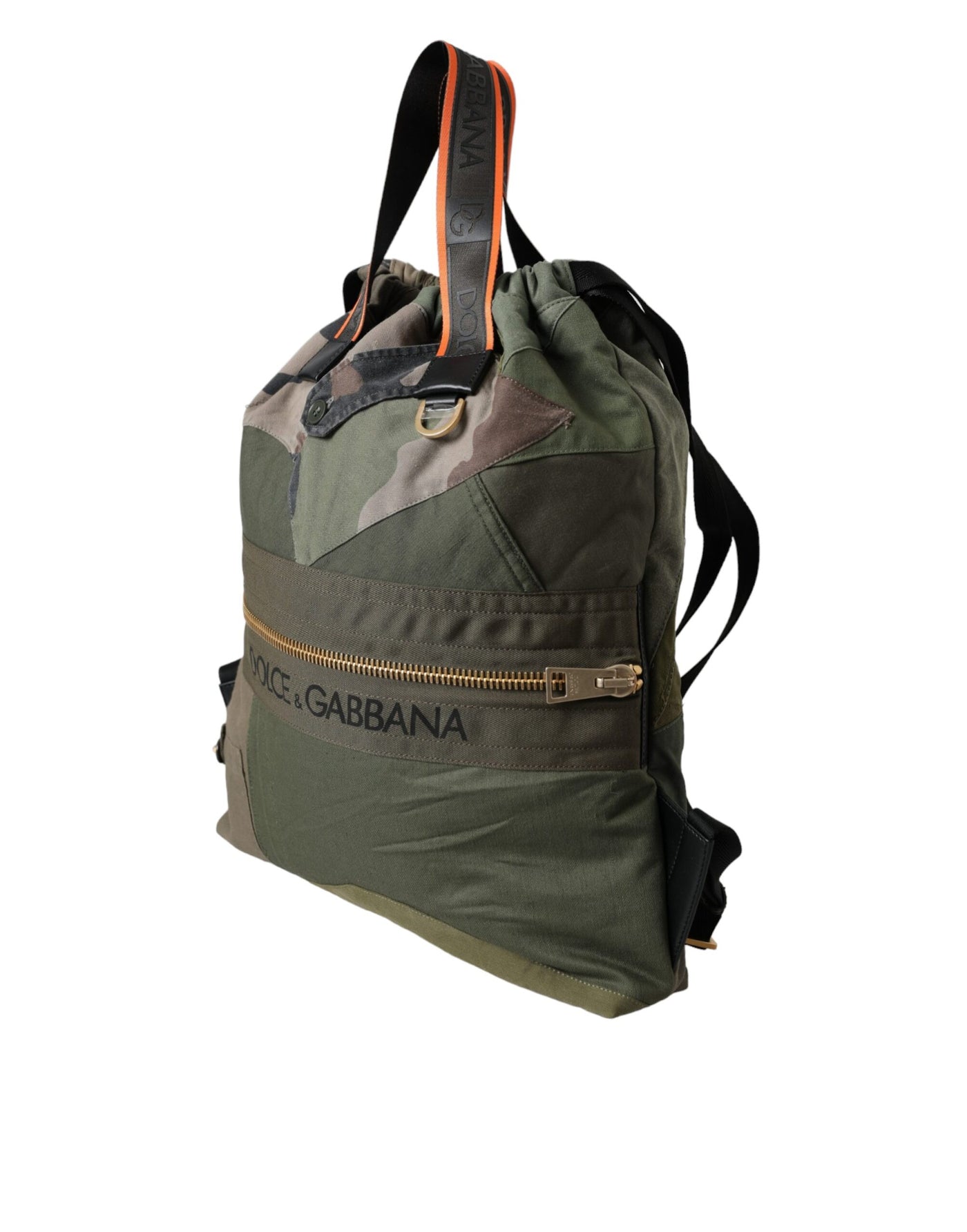 Sac à dos patchwork vert militaire Dolce &amp; Gabbana