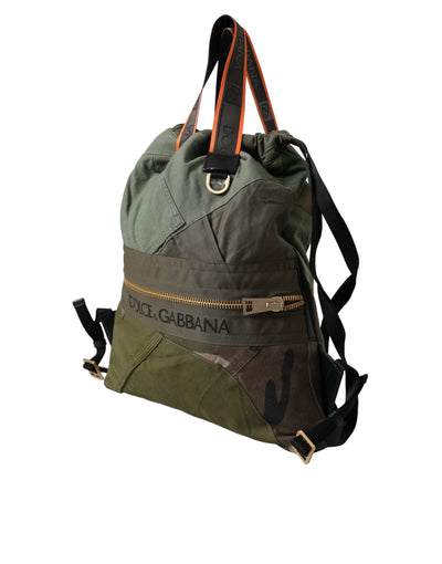 Sac à dos patchwork vert militaire Dolce &amp; Gabbana