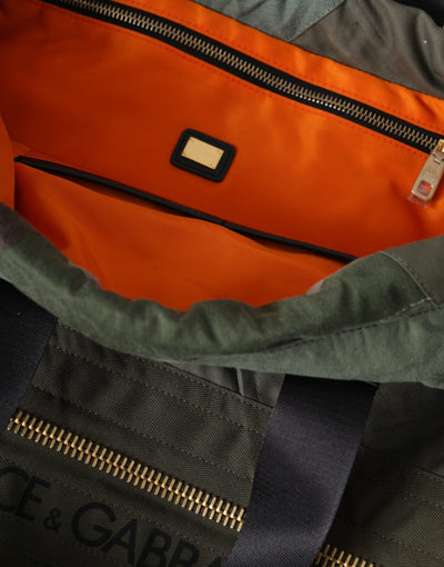 Sac à dos patchwork vert militaire Dolce &amp; Gabbana
