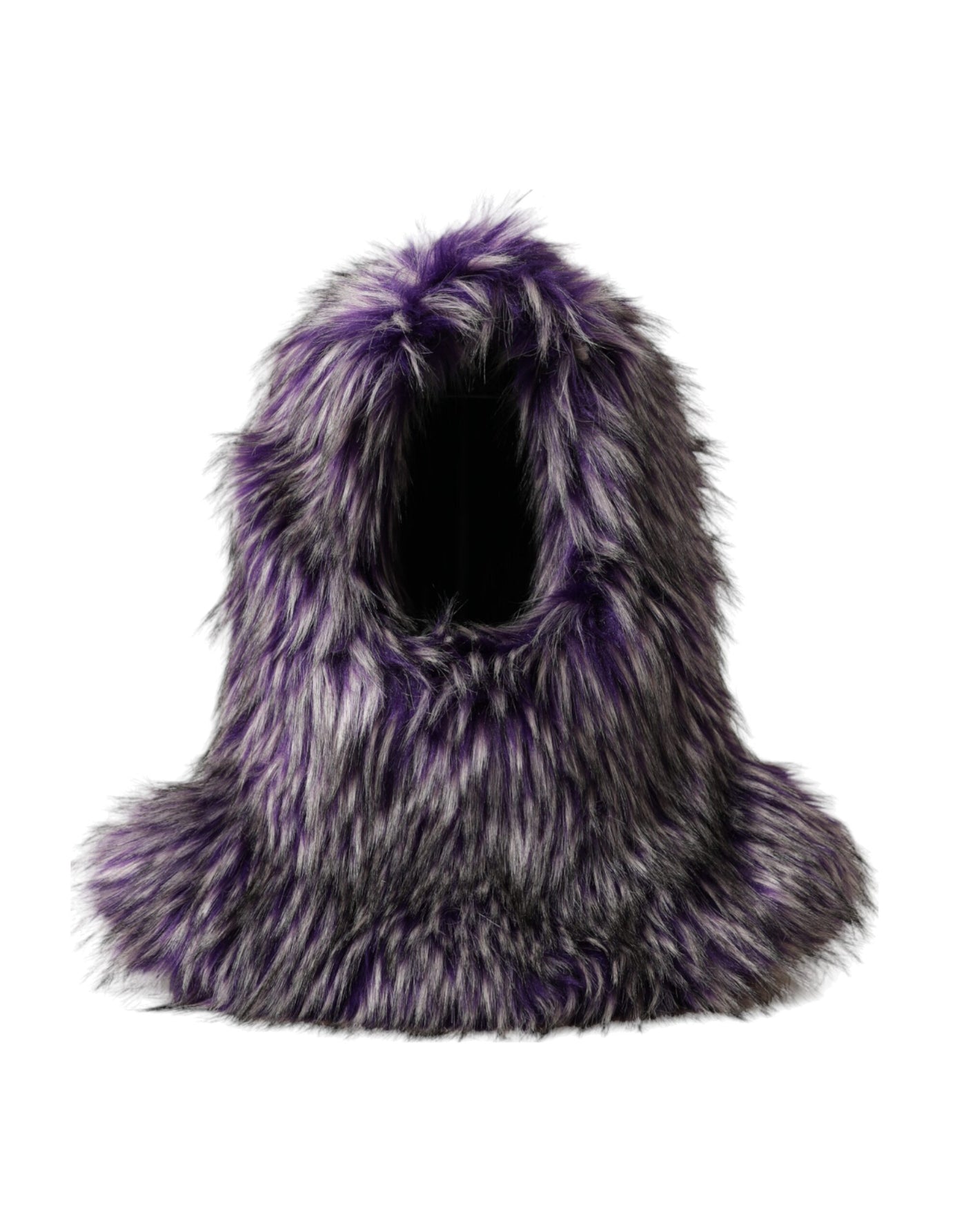Chapeau enveloppant en fausse fourrure violette Dolce &amp; Gabbana