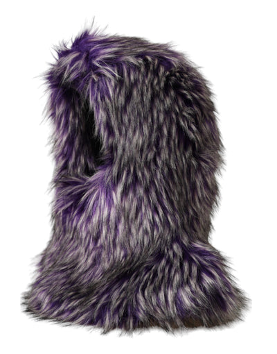Chapeau enveloppant en fausse fourrure violette Dolce &amp; Gabbana