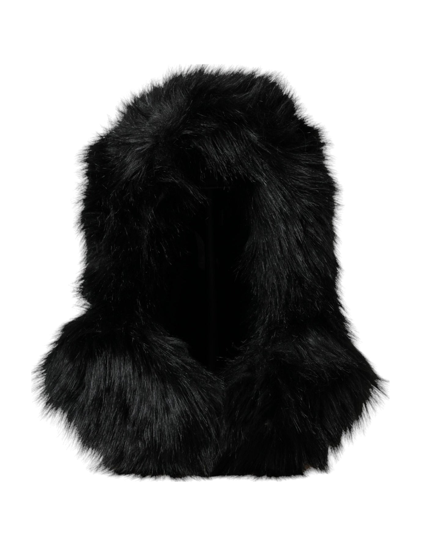 Chapeau enveloppant en fausse fourrure noire Dolce &amp; Gabbana
