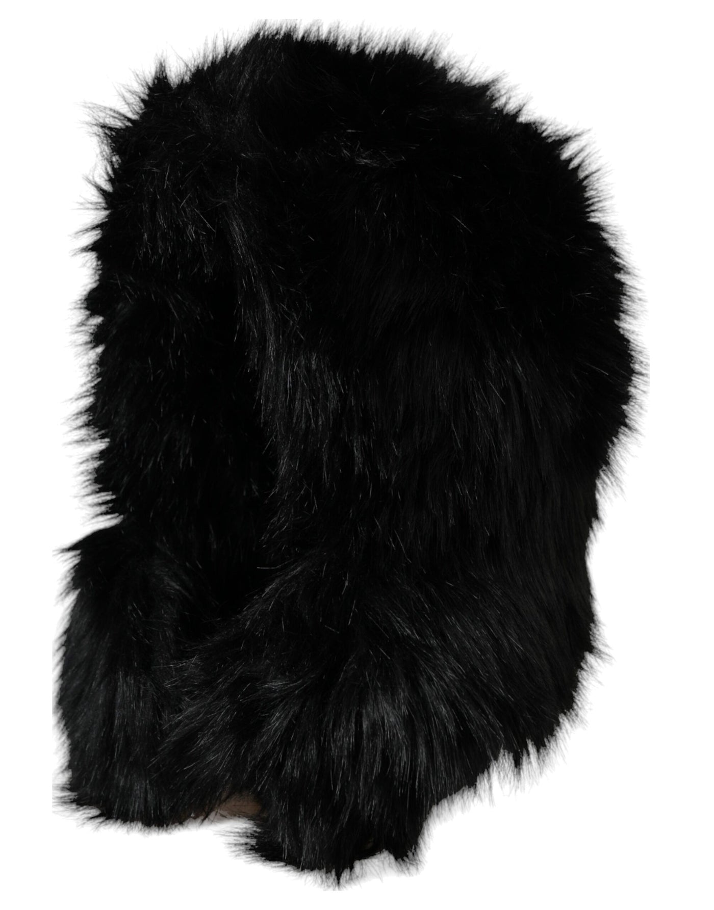 Chapeau enveloppant en fausse fourrure noire Dolce &amp; Gabbana