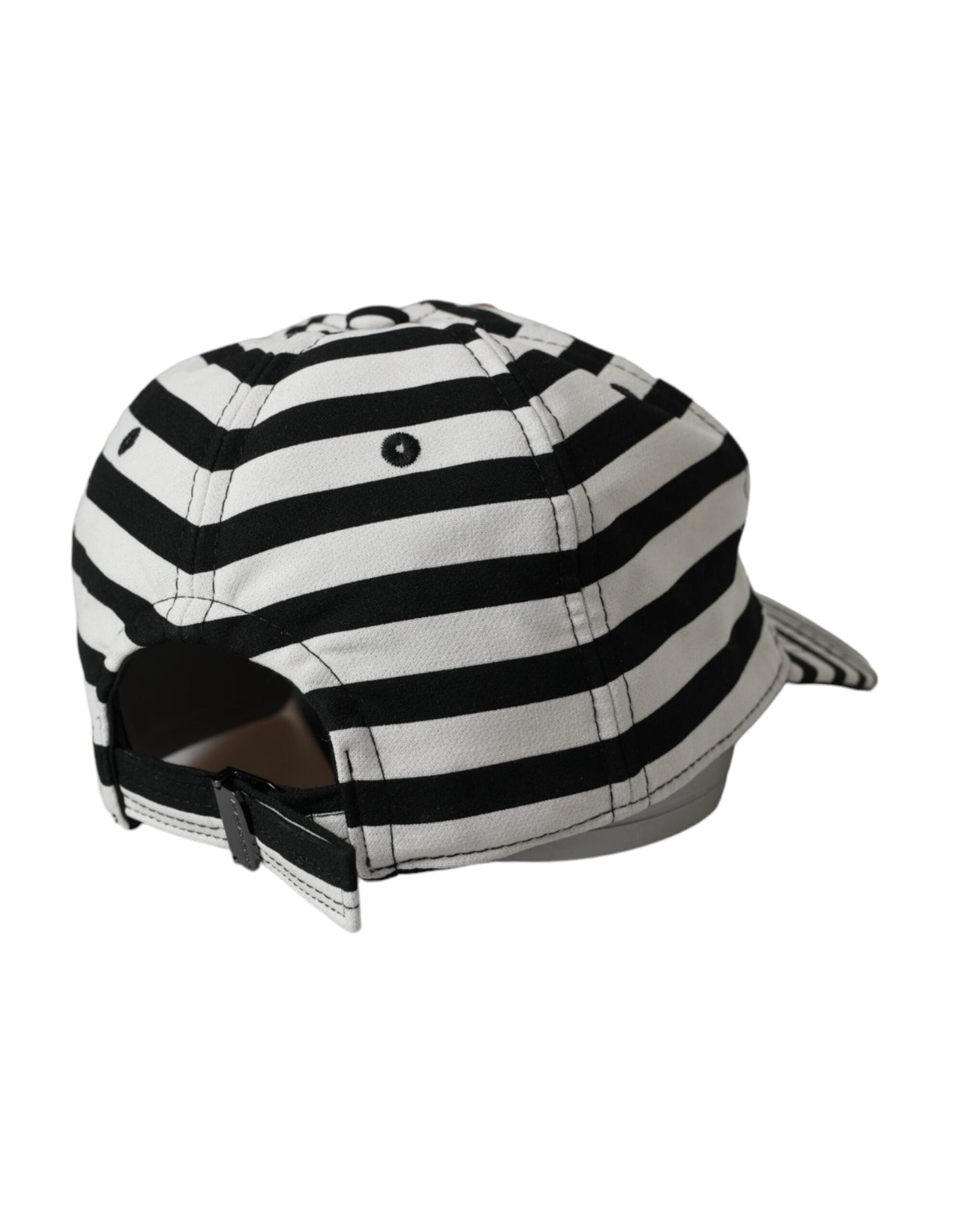 Casquette de baseball Dolce &amp; Gabbana à rayures noires et blanches avec appliqué cœur Amore