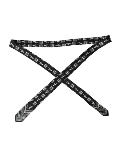 Cravate ajustable noire à motifs Dolce &amp; Gabbana 100 % soie