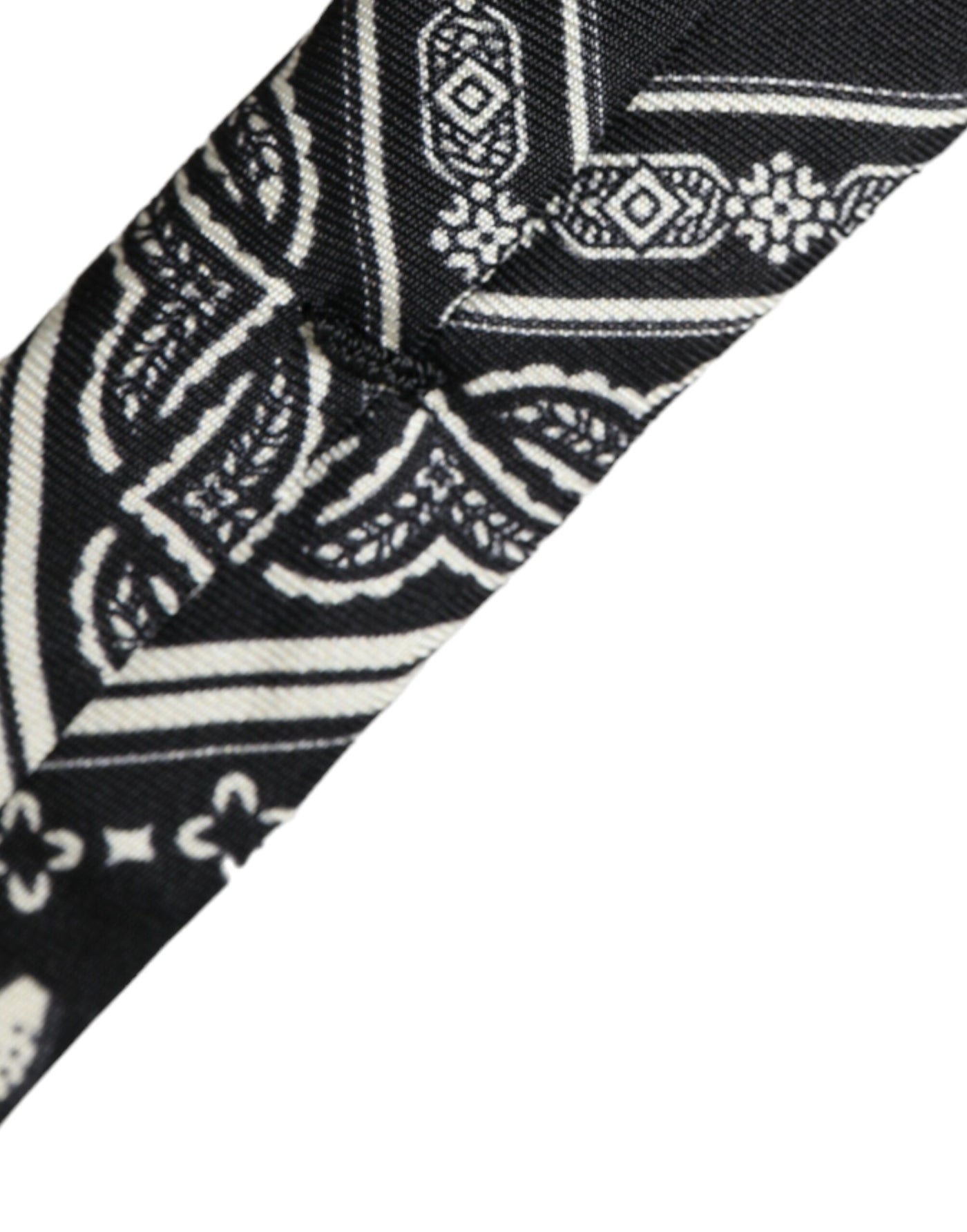 Cravate ajustable noire à motifs Dolce &amp; Gabbana 100 % soie