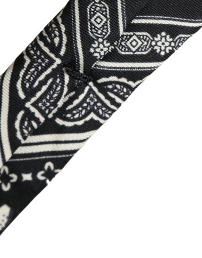 Cravate ajustable noire à motifs Dolce &amp; Gabbana 100 % soie