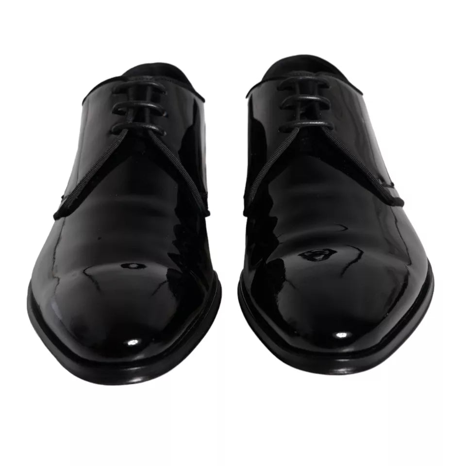 Dolce &amp; Gabbana Zwarte Kalfsleren Derby Herenschoenen