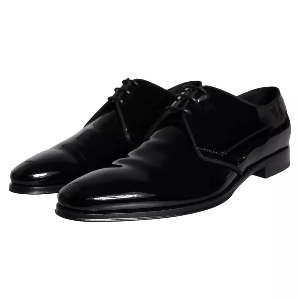 Dolce &amp; Gabbana Zwarte Kalfsleren Derby Herenschoenen