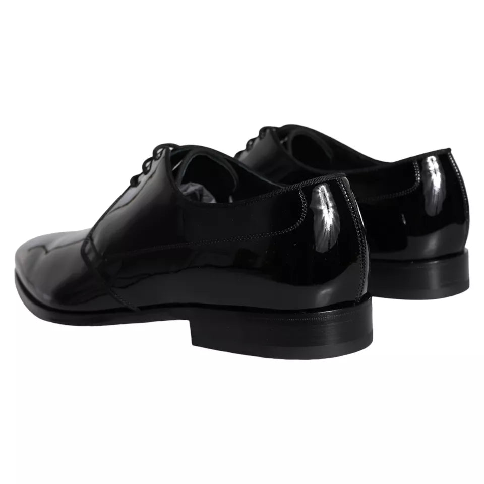 Dolce &amp; Gabbana Zwarte Kalfsleren Derby Herenschoenen