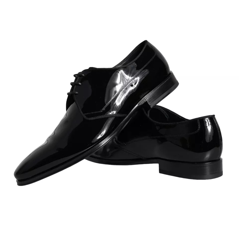 Dolce &amp; Gabbana Zwarte Kalfsleren Derby Herenschoenen