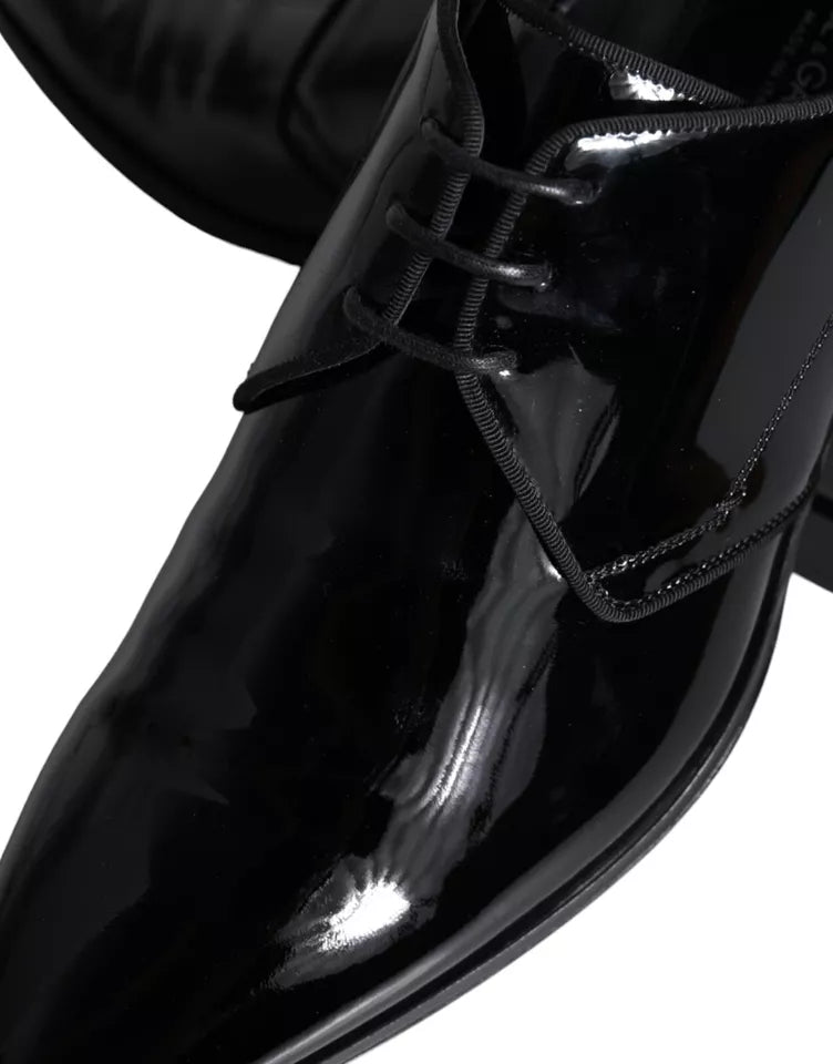 Dolce &amp; Gabbana Zwarte Kalfsleren Derby Herenschoenen