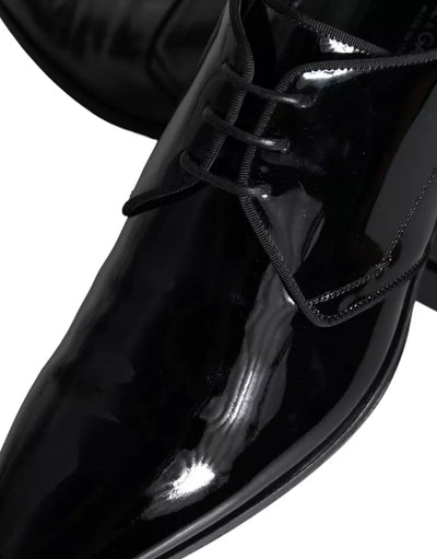 Dolce &amp; Gabbana Zwarte Kalfsleren Derby Herenschoenen