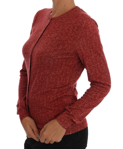 Pull cardigan en laine rouge Dolce &amp; Gabbana