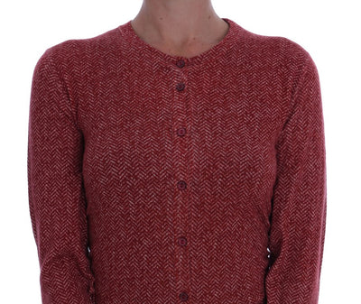 Pull cardigan en laine rouge Dolce &amp; Gabbana